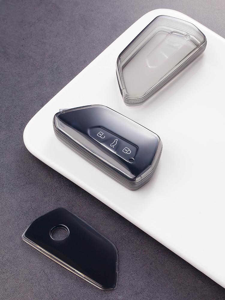 Gjennomsiktig Svart Myk TPU For Volkswagen Golf 8 Mk8 Id 4 Id.3 Skoda A8 Octavia Formentor Tarraco Bilnøkkelveske Deksel Holder Nøkkelring
