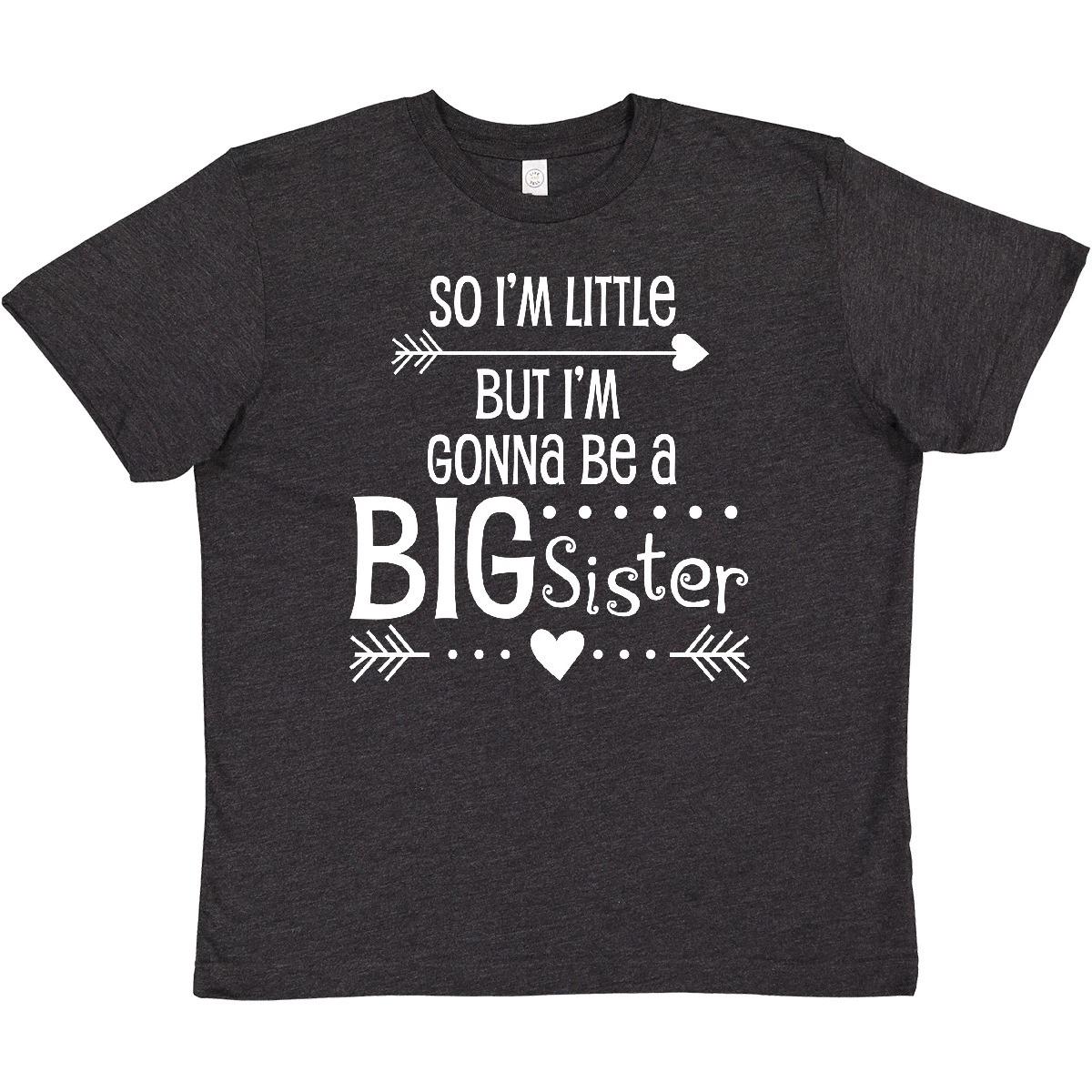 Inktastic So I m Little, But I m Gonna Be A Big Sister Youth kids boys T-Shirt Siblings 160