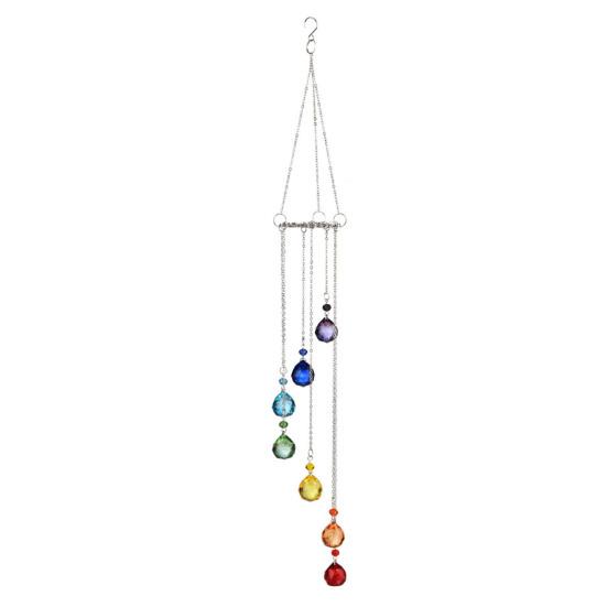 Wind Chime Sun Catcher 7-Color AB Crystal Balls & Light Beads Crystals Ball