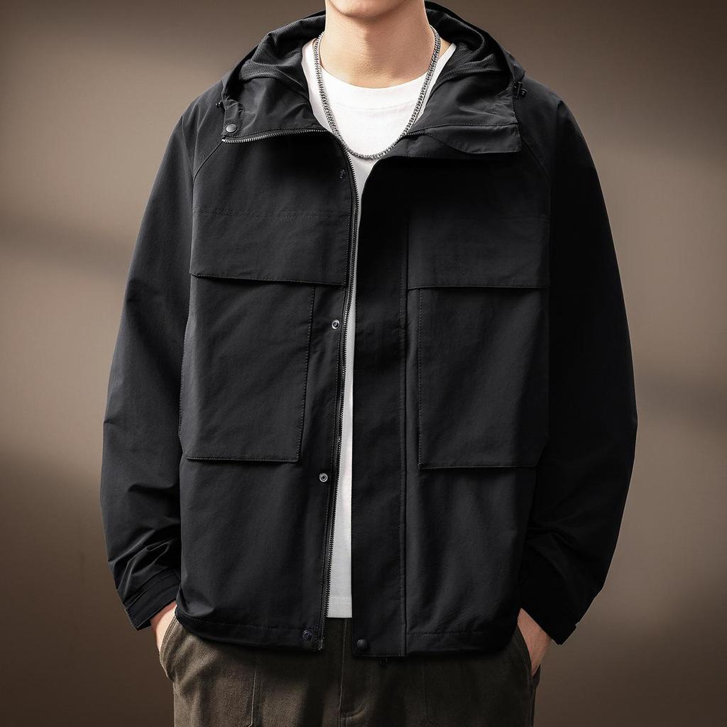 Premium Men's Trendy American Loose-Fit Hooded Jacket for Autumn