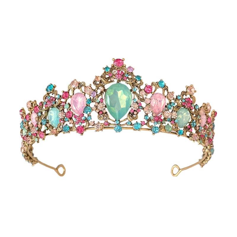 

Обруч для волос невесты, инкрустированный стразами, аксессуар для свадебной короны с кристаллами, стильное женское украшение для головы 1