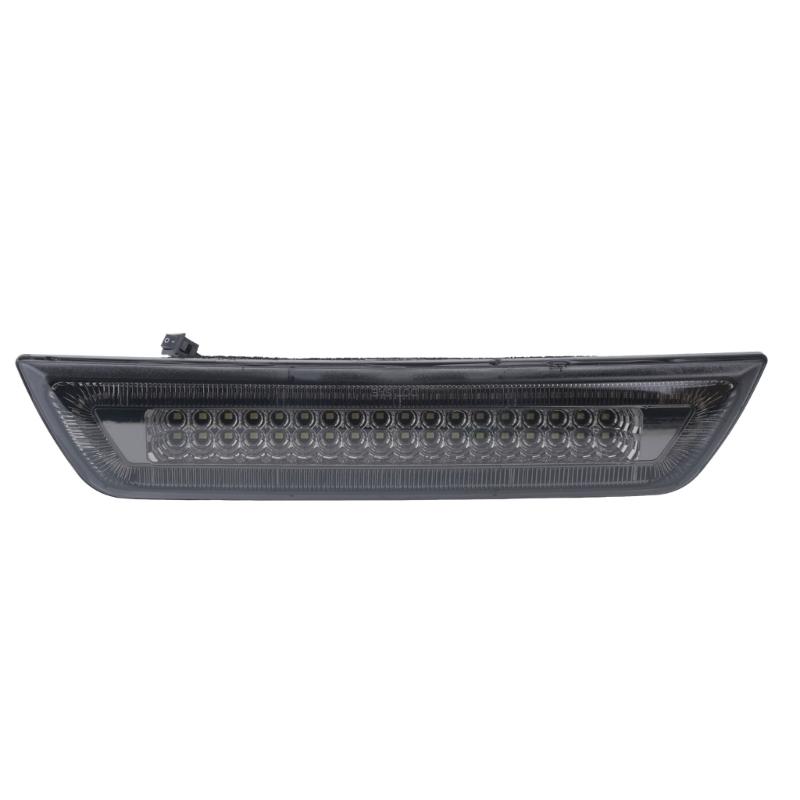 12V Rear Brake Signal Light, 5W LED Design with Matching Mounting Clips, Black PC Housing, Smoked Lens, and High Mounted Placement