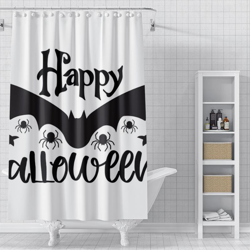 Home Shower Curtains for Bathroom Waterproof Fabric Modern Nordic Style Living Room Curtain Halloween Autumn Pumpkin Decoration