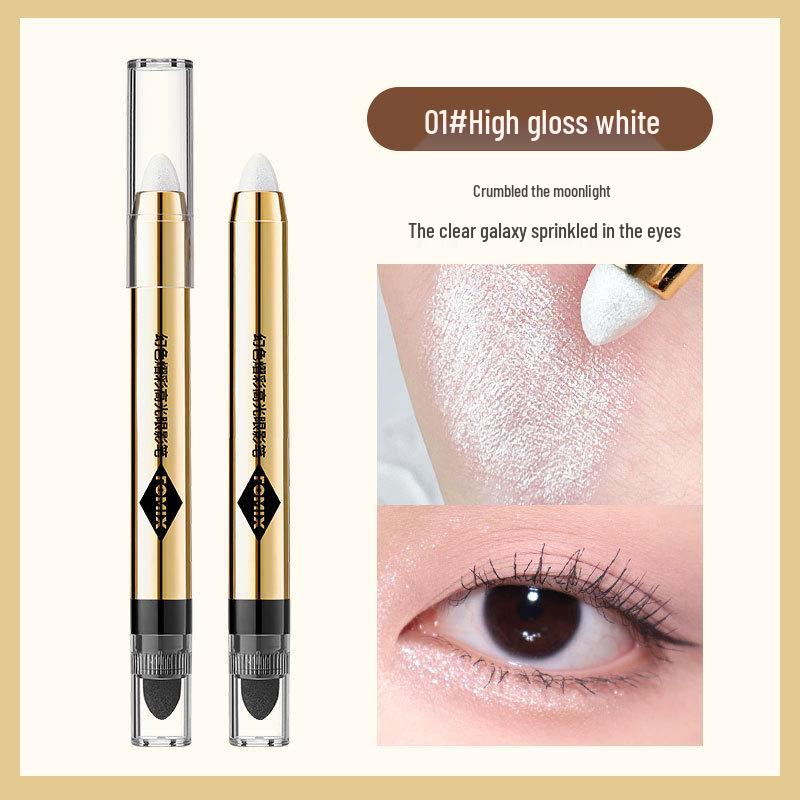 FOMIX Dual-Color Iridescent Eyeshadow Stick: Smudge-Proof, Pearlescent, Brightening, Pigmented Highlighter for Under-Eye and Shadow.