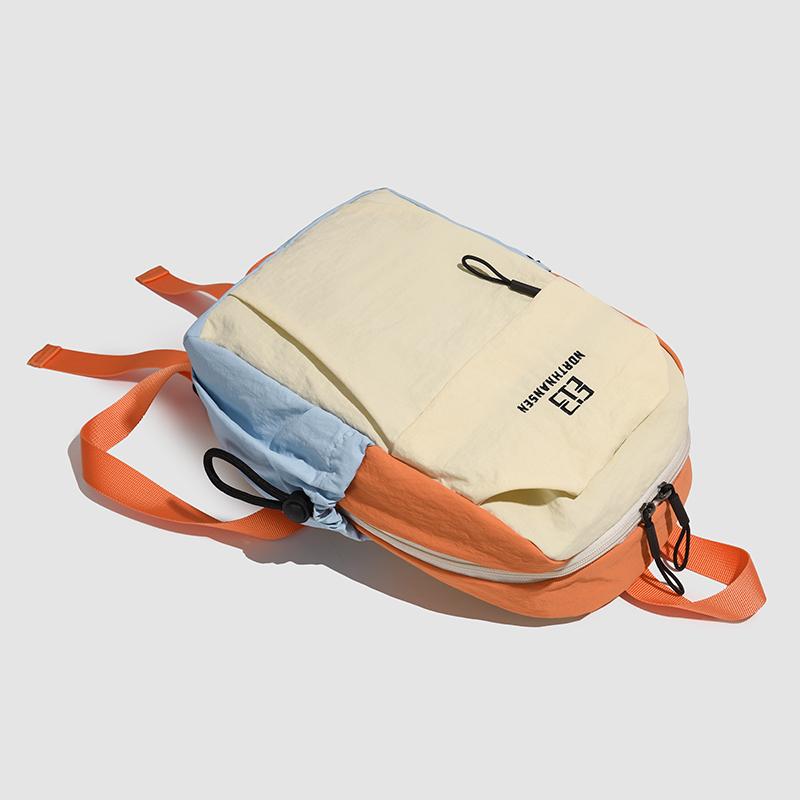 Lightweight Backpack Travel Bag Contrast Color Student Schoolbag