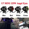 125W LED Auxiliary Motorcycle Headlight Universal 1200LM Angel Eyes U7 Mini Motorcycle Spotlights Bicycle Lamp Accessories