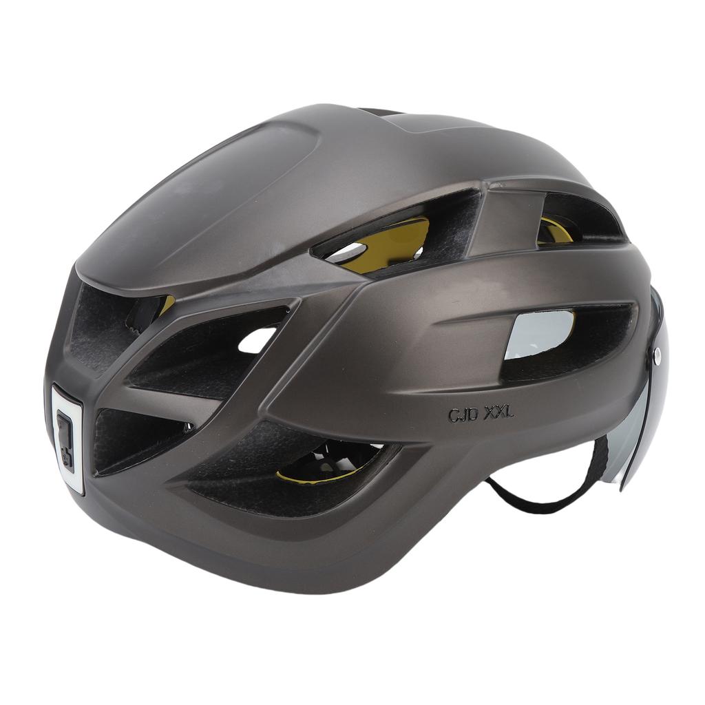 Cycling Helmet MIPS Technology Bike Helmet with LED Light Goggles for Mountain Road Bike Ti Color