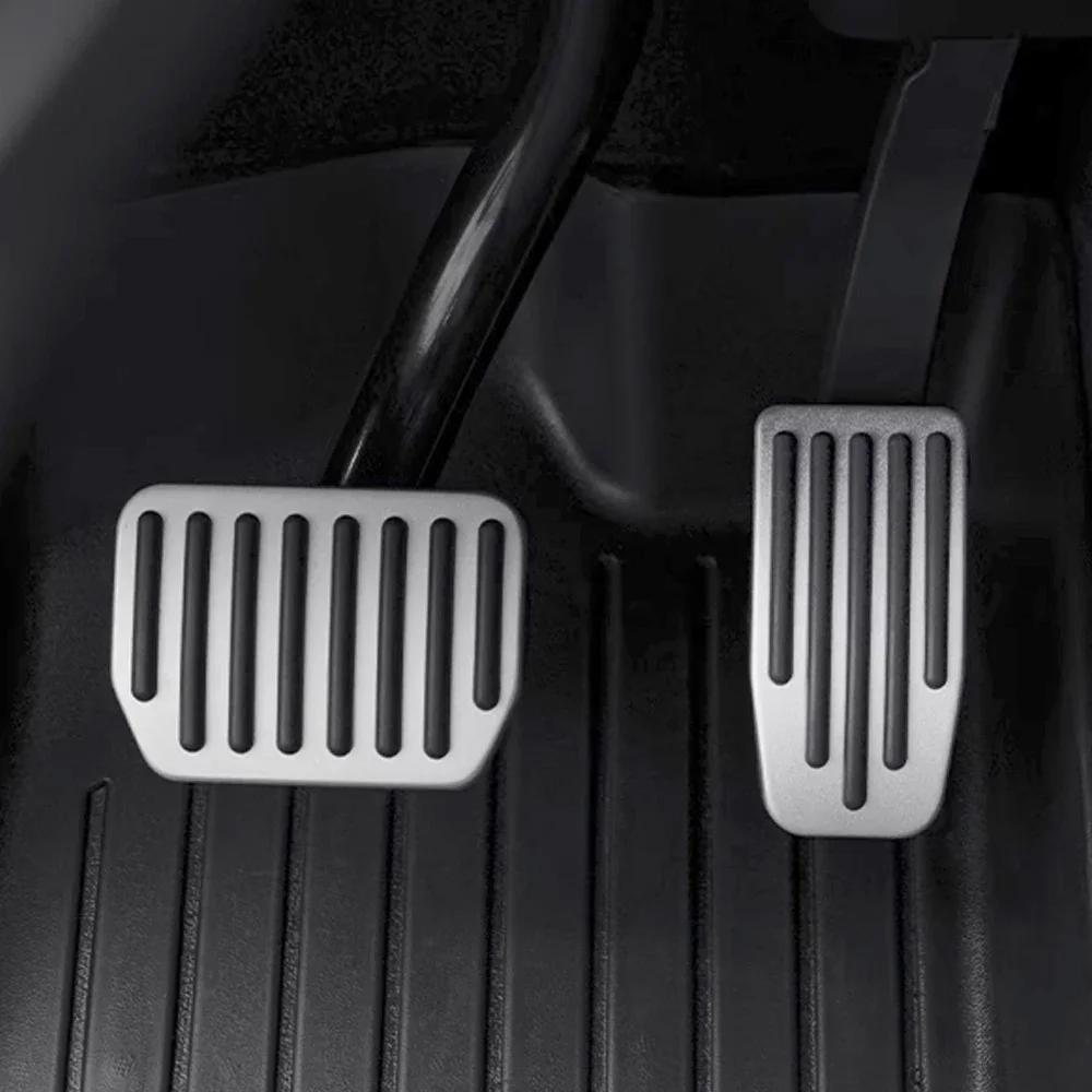 2 ks/Sada Kryty nožních pedálů auta Hliníková slitina Akcelerátor Plynový Palivo Brzda Opěrka Nohy Podložka Pro Tesla Model 3 Y Highland 2026-2026