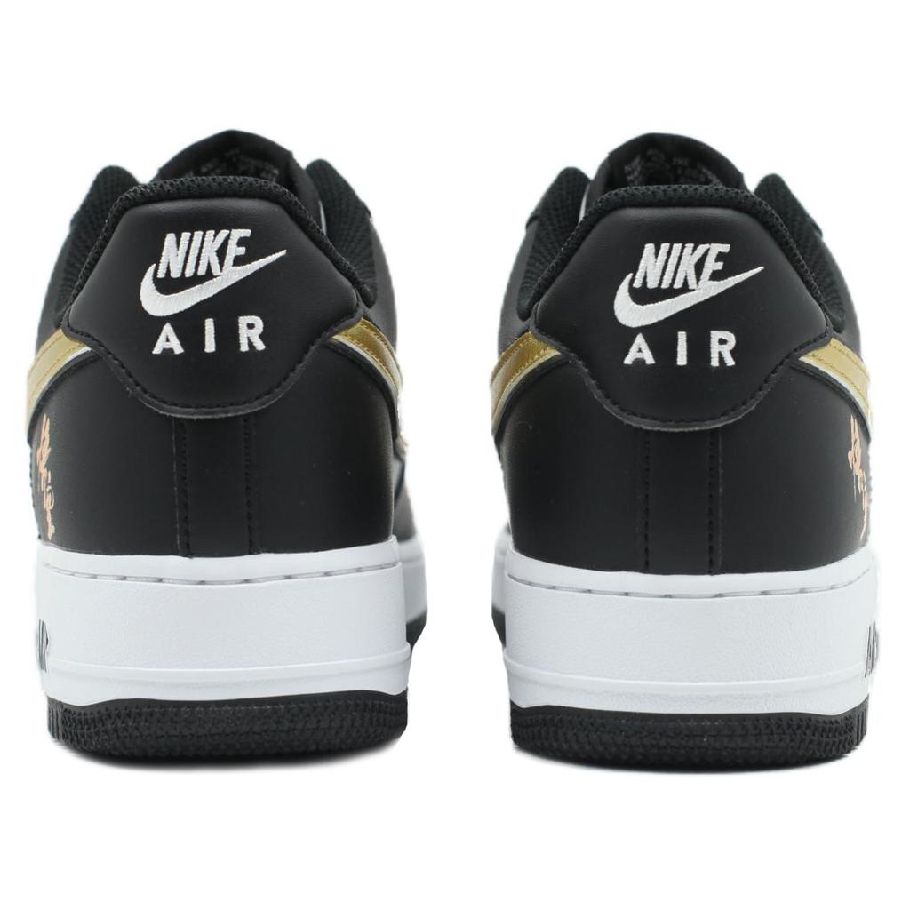 Nike Air Force 1 'Panda' Black Myth Slip Resistant Abrasion Resistant Low top Skateboard Shoes Unisex Black Gold DV0788-001(Team205-)