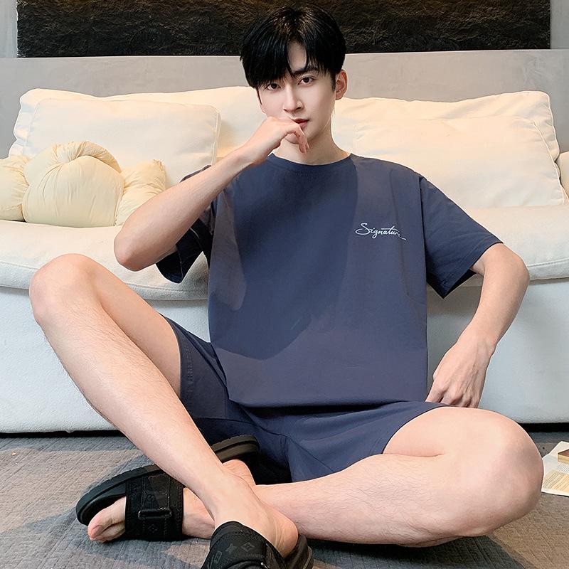 2026 Men's Spring/Summer Plus Size Short Sleeve Pajama Set