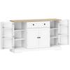 Sideboard Kitchen Cabinet with 4 Doors, Drawer, Adjustable Shelf, Door Shelves for Kitchen, Dining Room, 138x40x85cm, White