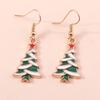Fashion Merry Christmas Wreath Circle Hoop Earrings for Women Girls New  Party Festival Jewelry Gifts