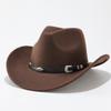 Farm West cowboy hat for men and women, music party jazz hat, autumn/winter European and American style felt top hat