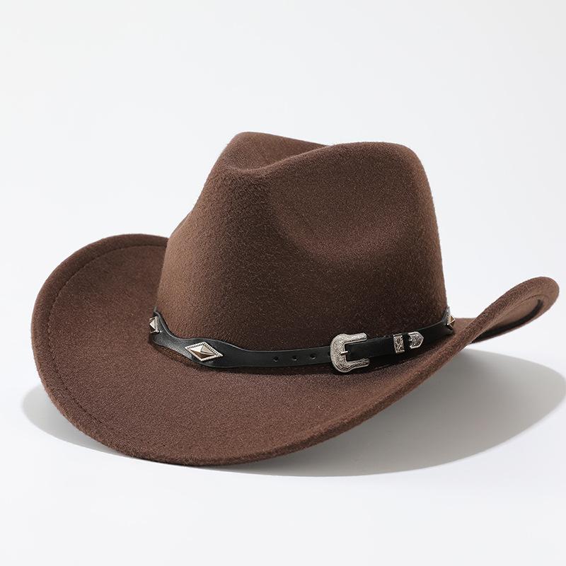 Farm West cowboy hat for men and women, music party jazz hat, autumn/winter European and American style felt top hat