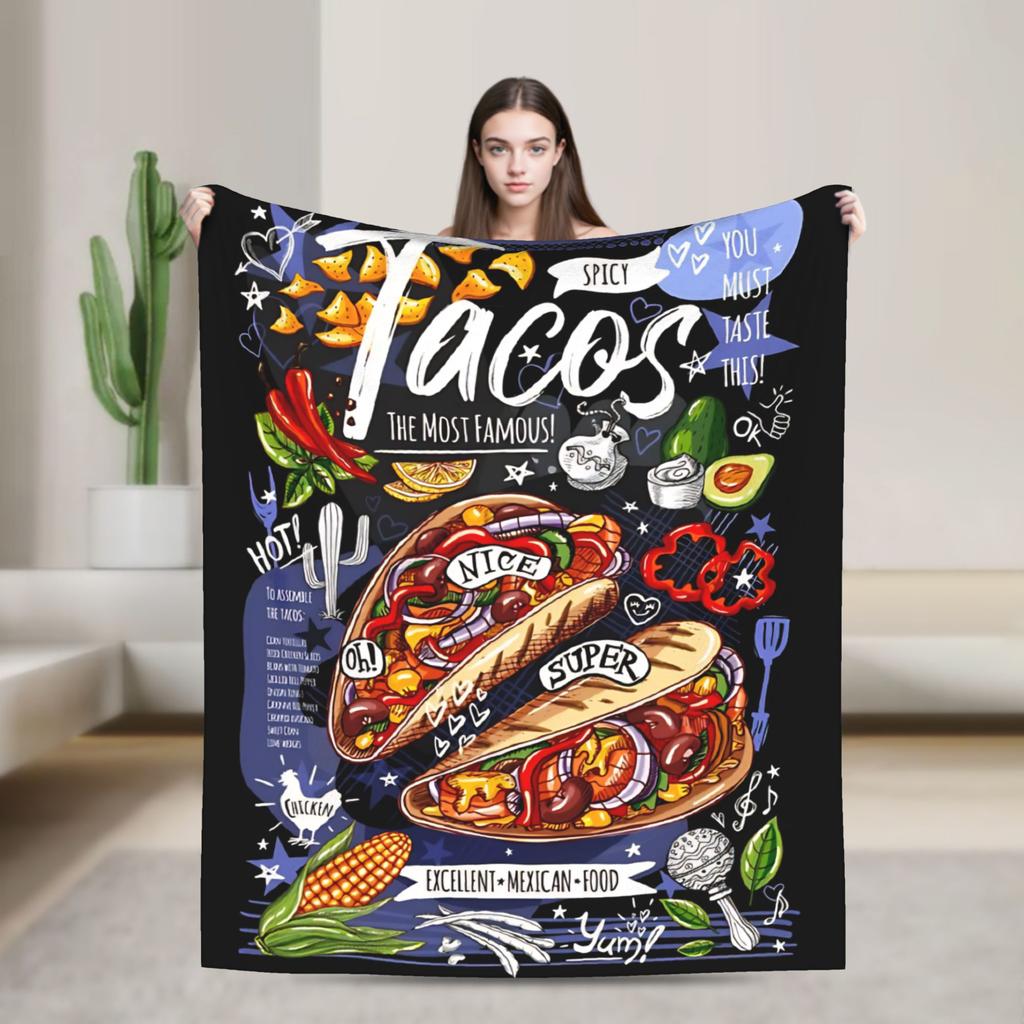 Fast Food Yummy Burger Pizza Doughnut Blankets Coral Fleece Plush All Season  Multi-function Soft Throw Blanket for Sofa