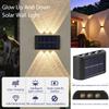 Solar Outdoor Wall Lights Led Wall Lamp Lighting External Wall Sconce Powerful White Warm White 6 led Wall Light 2PCS