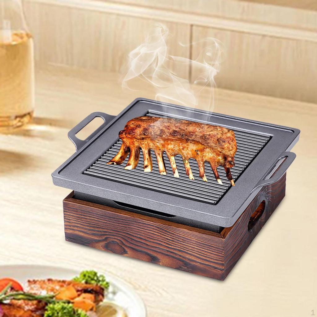 BBQ Grill Pan Barbecue Nonstick Roasting Aluminum Alloy Griddle Outdoor Grilling for