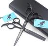 Black Straight Handle Hairdressing Scissors and Thinning Shears