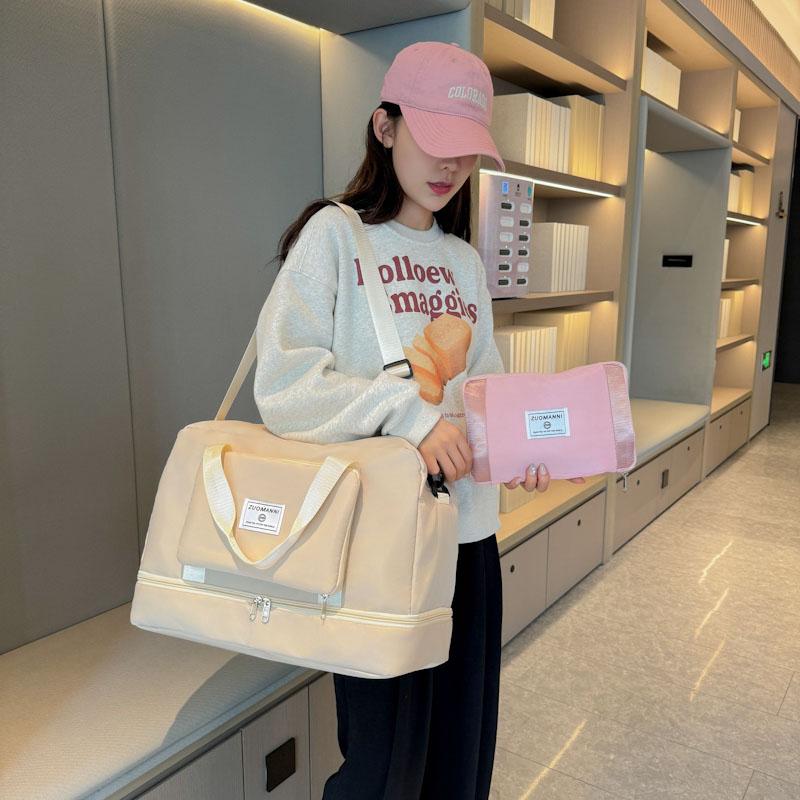 Leichte Faltbare Gepäcktasche Trocken-Nass-Trennung Großes Fassungsvermögen Multifunktionale Reisetasche Aufbewahrungstasche mit Fächern Schuhtaschen