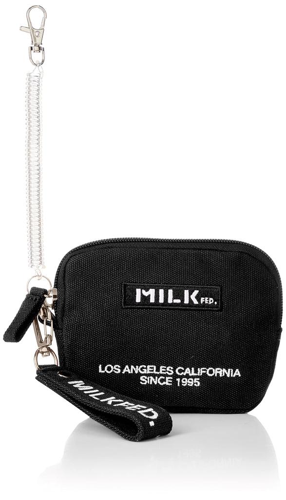 Milkfed Embroidered Bar Pass Holder Black 103213054012, Women's,