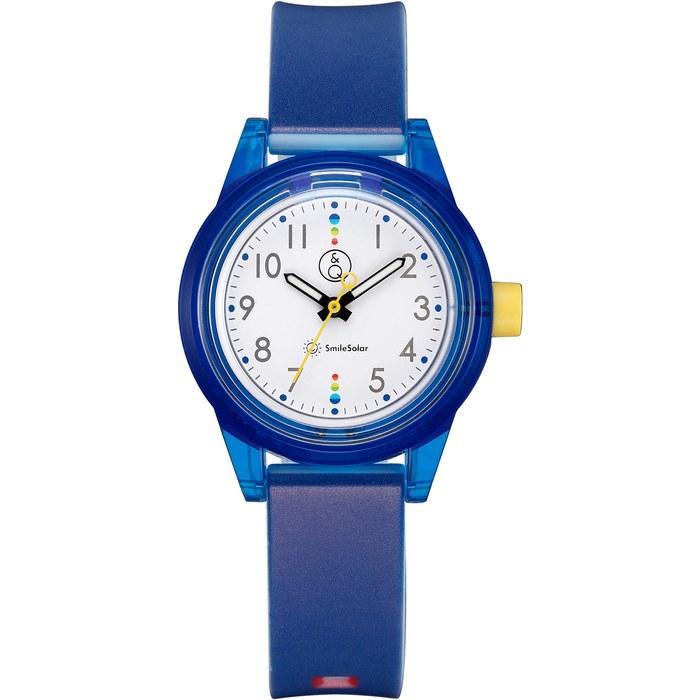 Q&Q SmileSolar Watch Solar Analog Matching Style Waterproof Polyurethane Strap RP29-010 Women's Blue