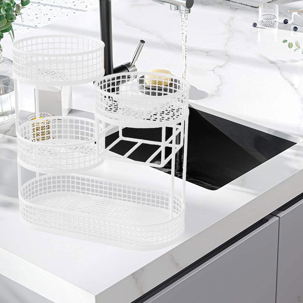 Countertop Fruit Basket 4 Tier Space Saving Container Large Capacity Serving Tray Vegetables Storage