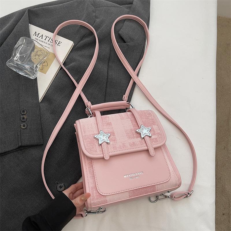 Schoolbag niche casual beautiful backpack women's 1011 spring new retro small backpack personalized shoulder bag messenger bag