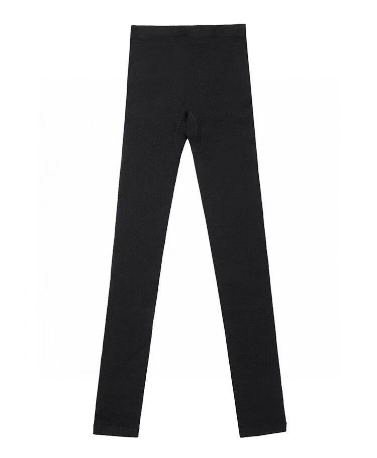 

Бесшовные леггинсы с высокой талией из кашемировой шерсти - Экстратонкая трехслойная пряжа, машинная стирка, теплые XL чёрный