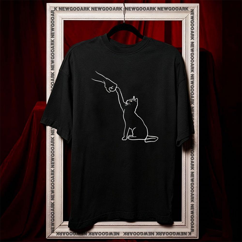 Cute Cat Fist Bump Cat Lover Cat tshirt Women Unisex summer cotton graphic t shirts Adult streetwear tops tee Oneck S