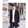 Men S Korean Style Slim Fit Solid Stand Collar Single Breasted Casual Woolen Overcoat