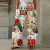 Women Fashion Christmas Print Casual Loose Pants Plus Size Loose Pants