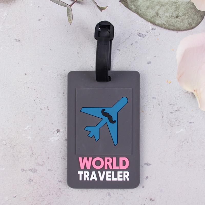 Popular Eco-friendly PVC Cartoon Luggage Tag for Suitcases and Boarding Passes