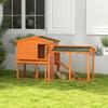 Two-Tier Rabbit Hutch with Run, Ramp, Slide-Out Tray, for Garden - Orange