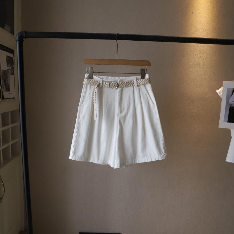 

Летние женские корейские шорты с высокой посадкой, повседневные, омолаживающие, 2025 XL белый