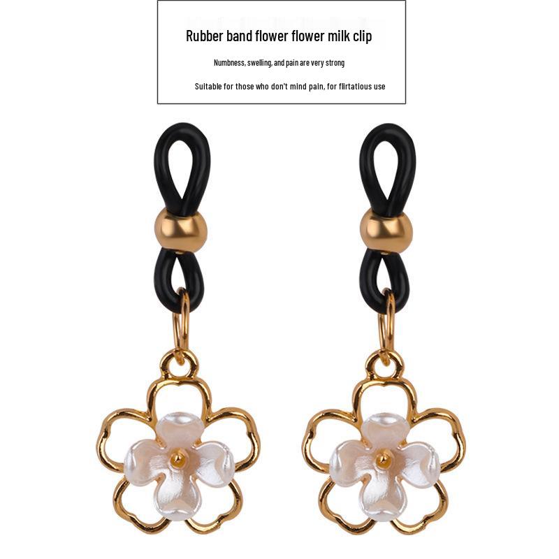 Elastic Rope Pearl Nipple Clamps for Women - Breast Massage & BDSM Training, Ideal for Couples Flirting & Nipple Stimulation.