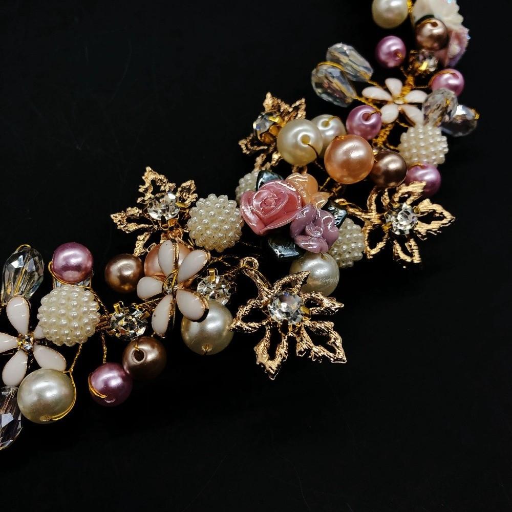 Gold Color Princess Crowns Rhinestone Bridal Jewelry Exquisite Flower Crown  Gift