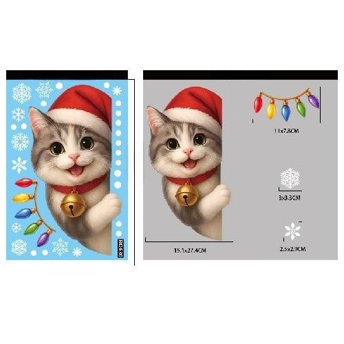 New Christmas Party Decoration Creative Bells, Reindeer, Santa Claus, Electrostatic Stickers, Snowflakes, Snowmen, Glass Stickers
