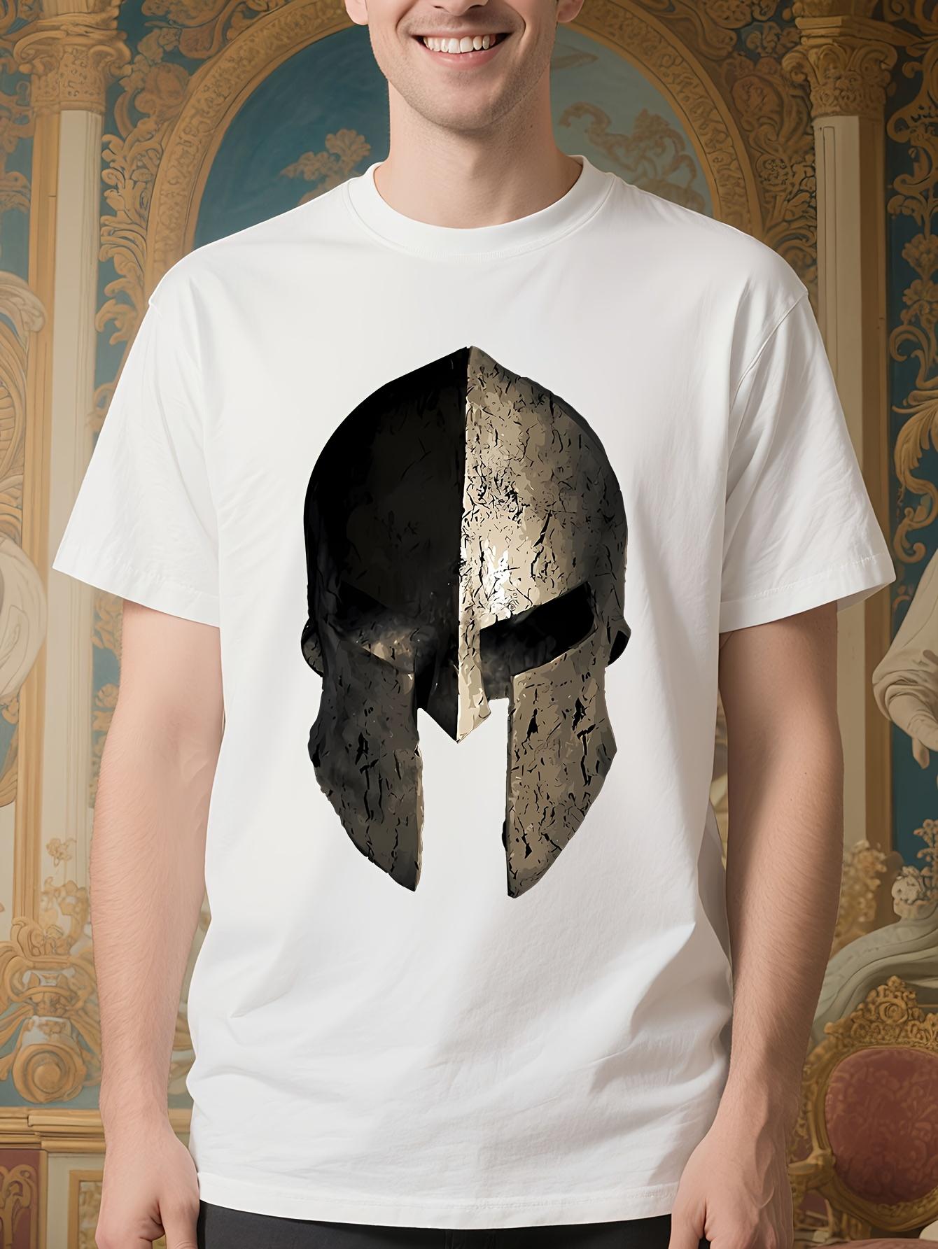 Spartan Warrior Helmet Graphic Tshirt - Ancient Greek Bat... XXXXL