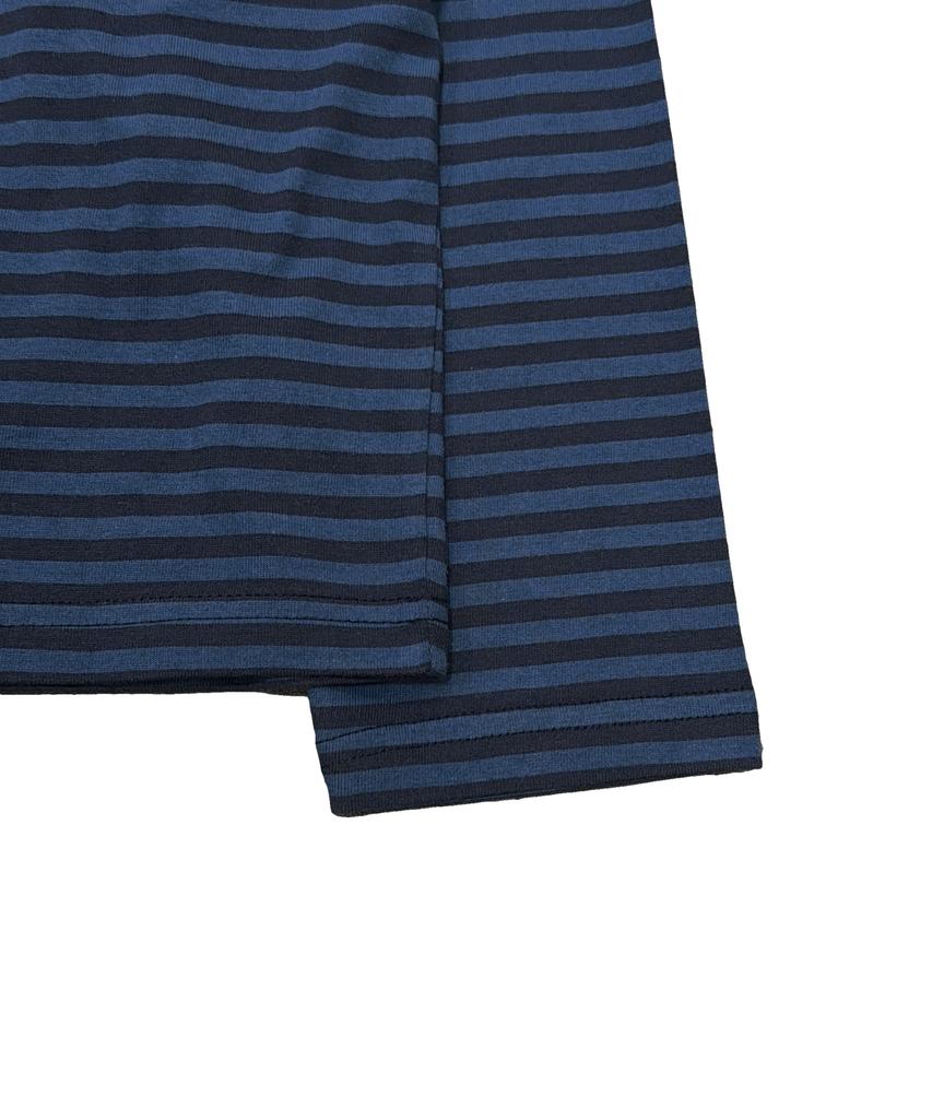 IL MOMENTO PIÙ FREDDO Tcm Logo Mini a Strisce Manica Lunga (Blu/Navy)