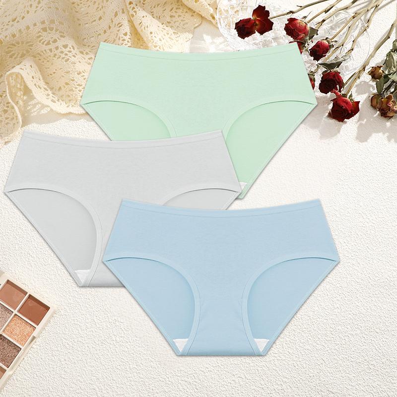 FINETOO 3stk bomullsundertøy for kvinner Truse Søte sexy truser Dame Sømløse underbukser Truse Intimates Dame Undertøy M-XL