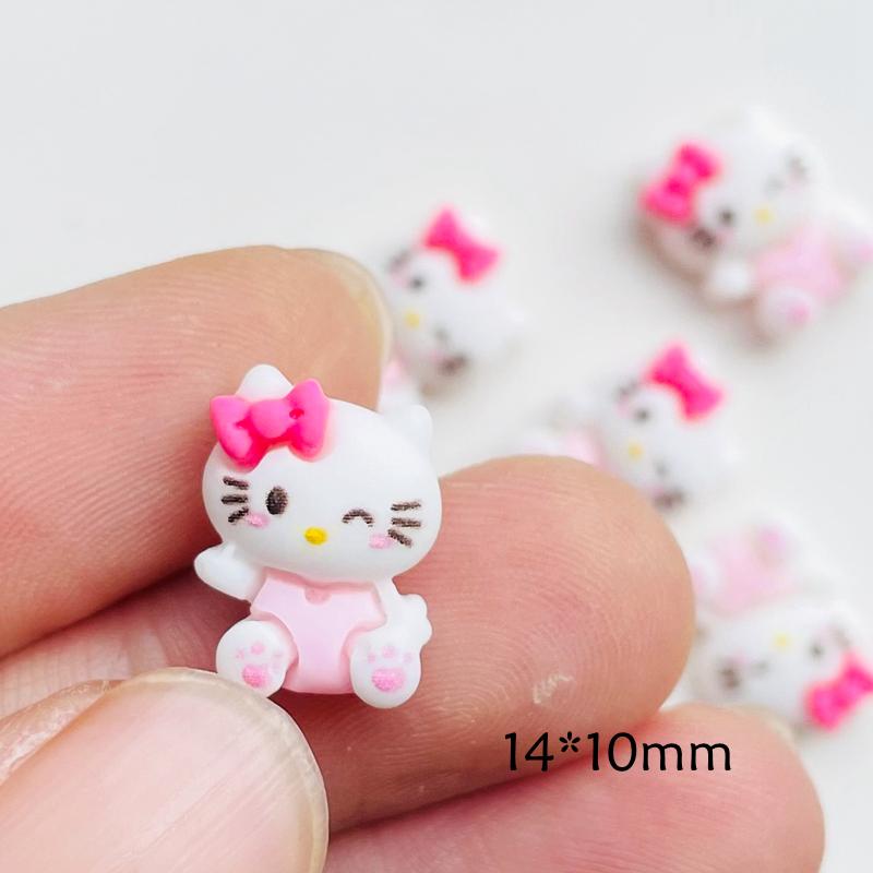 20 Pcs Cute Mini Cartoon Kitten Animal Resin Figurine Crafts Cabochon Ornament Jewelry Manicure Hairpin Making Accessories A128