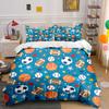 Blue Background Multi-Sport Balls Pattern 3Pcs Bedding Set Soft Microfiber Bedding Set For Kids Sports Room Decor
