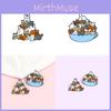 Charming Cartoon Animal Brooch Featuring Playful Cat In Bowl Fun Design For Accessories