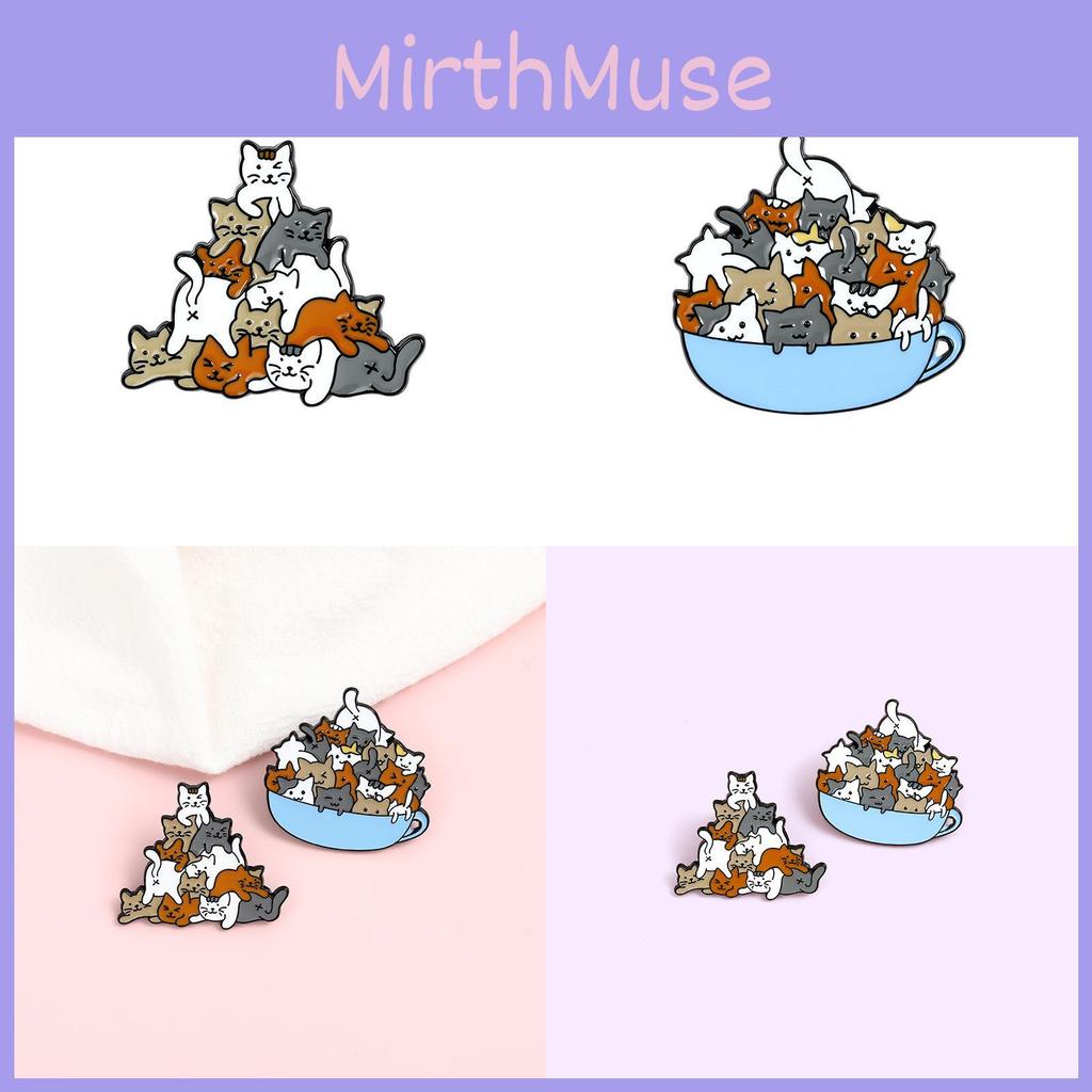 Charming Cartoon Animal Brooch Featuring Playful Cat In Bowl Fun Design For Accessories