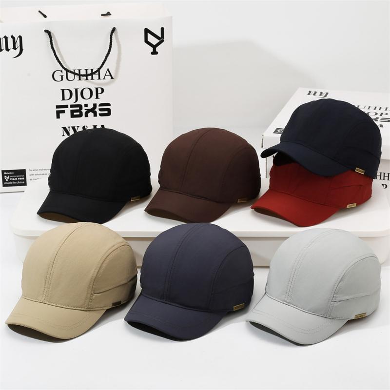 Men's Summer Sunscreen Cap Outdoor Sports Sunshade Hat Breathable Quick-Drying Short Brim Baseball Cap