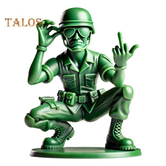 Grønn Soldatfigur Militærmenn Ornament Skrivebordsdekorasjon Miniatyrsoldatstatue for Latespill Militært Temaselskap