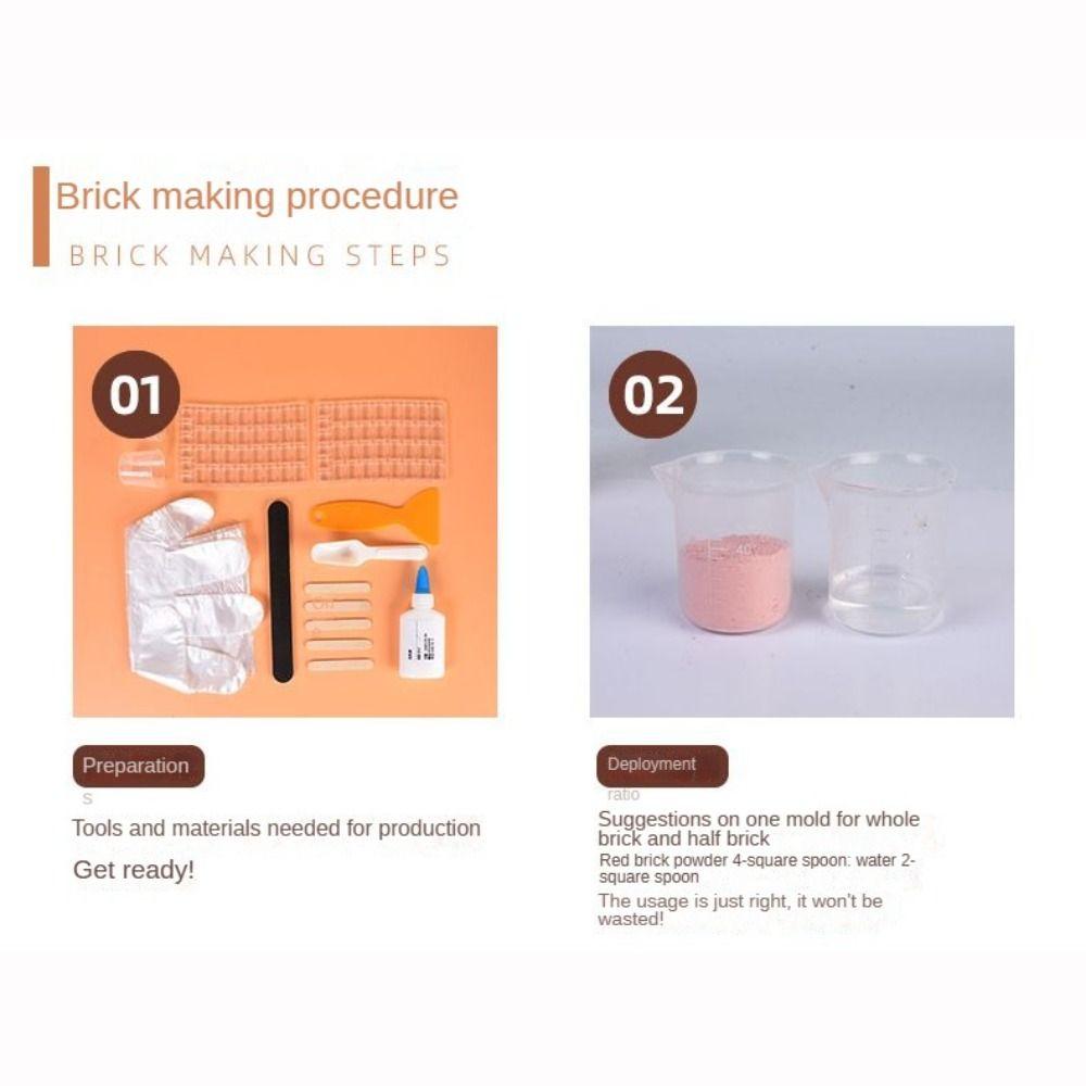 Miniature Building Making Handmade House Sand Table Tile Model Mould Construction Material Mini Brick Silicone Mold