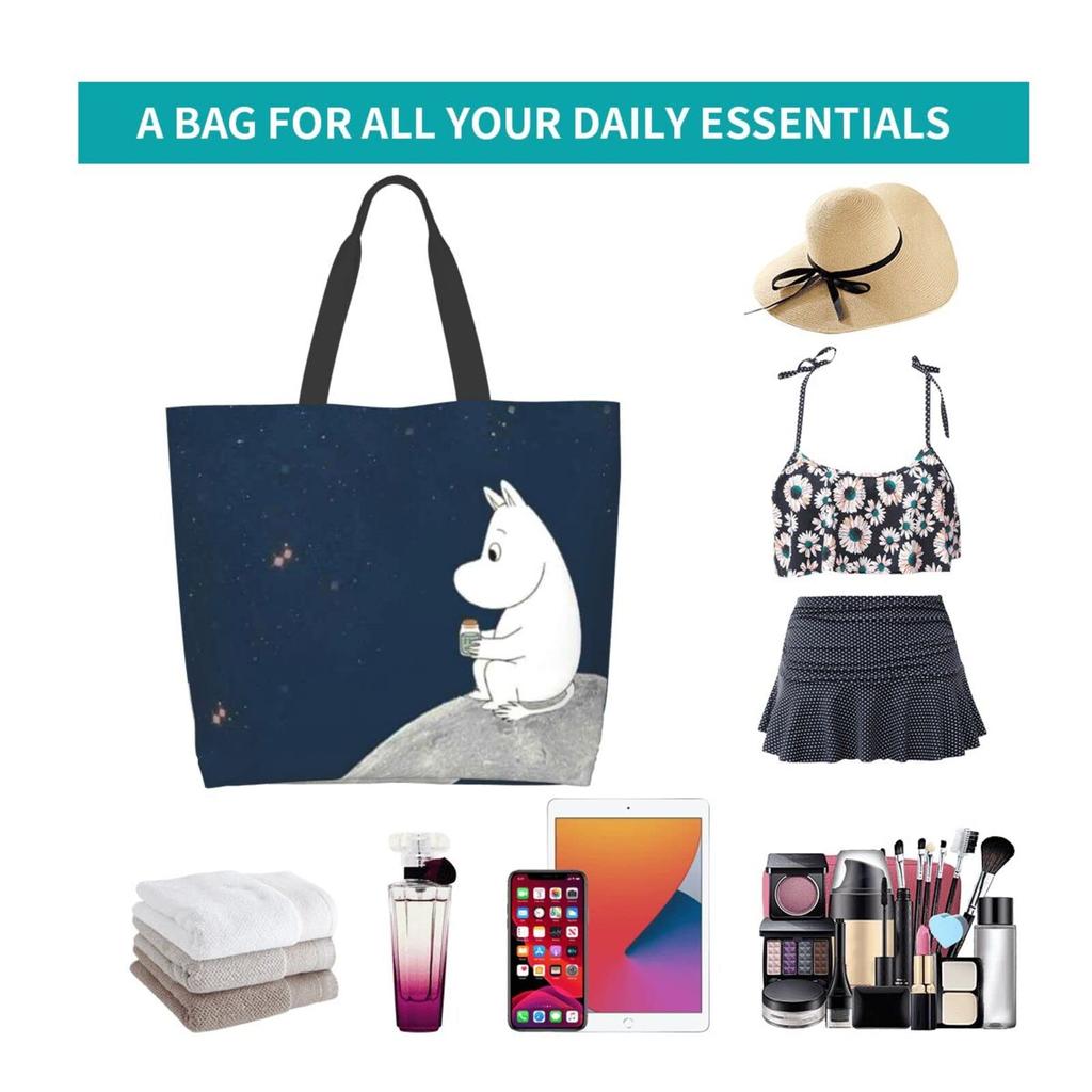 JMI Mumin Tote Stor Brun Lättviktig och 50 cm Bred x 40 cm 15 cm Tjock Väska, Kapacitet, Dam, Polyester, Hållbar, Hög,