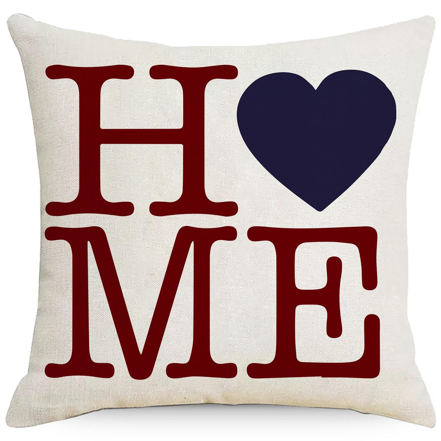 

Праздничная наволочка льняная с принтом в полоску домашняя ткань наволочка 45 * 45Cm without pillow core