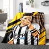 Juventus Soccer Player Art Portrait Print Flannel Blanket Soft Warm Throw Blanket Football Fan Sofa Bed Home Decor
